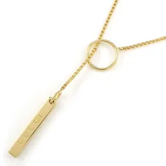 グッチ GUCCI ラリエットネックレス ラリエット ラリアット ロゴ プレート ベネチアン チェーン K18YG 【中古】