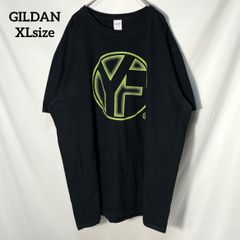 【GILDAN】YF サークルロゴ　プリントロゴ　オーバーサイズ　半袖Tシャツ　クロ　XL US古着 USA輸入