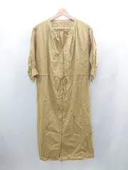 ◇ ⊂ le coeur blanc ルクールブラン シャツ 五分袖 膝下丈 ワンピース サイズ38 ベージュ系 レディース E  【1506110002389】のサムネイル