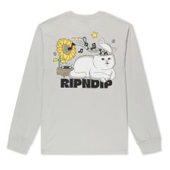 未使用/タグ付き】 RIPNDIP タイダイ柄 ロンT 中指猫 ロゴ入り XL