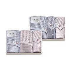 CREA×今治ワッフルソフト バスタオル3P&フェイスタオル3P バスタオル57×120cm、フェイスタオル31×80cm B1157577