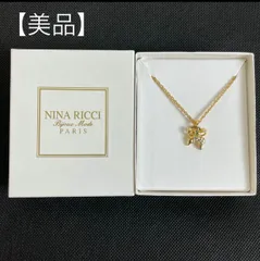 NINA RICCI ニナリッチ NR ペンダント リボン ゴールド 箱付 美品 アクセサリー