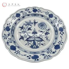 Y2436-3 マイセン アンティーク ブルーオニオン 深平皿 直径25㎝　の Y2436-3 マイセン アンティーク ブルーオニオン 深平皿 直径25㎝ の
