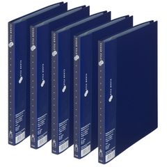 【在庫処分】プラス ファイル クリアファイル スーパーエコノミー B5 縦 20ポケット FC-132EL ネイビー 5冊セット