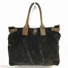orobianco/オロビアンコ　コーディロイ生地　ブリーフケース　トートバッグ　ダークブラウン/焦げ茶　　管NO.B12-34<sale>