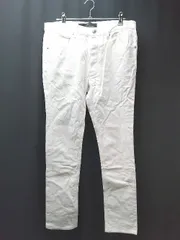 ◇ BEAUTY&YOUTH ビューティ&ユース フロントファスナー 無地 大人カジュアル ジーンズ サイズLARGE ホワイト レディース E  【1307210046996】