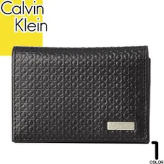 カルバンクライン Calvin Klein カードケース 名刺入れ メンズ レディース モノグラム 本革 革 レザー ブランド プレゼント 黒 ブラック CARD CASE 31CK200001