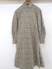 ◇ ◎ COTORICA コトリカ チェック 長袖 膝下丈 シャツ ワンピース サイズF ブラウン ベージュ レディース P  【中古】 【1209070006144】