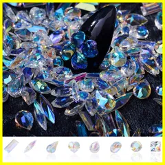 160個 ネイル ラインストーン キラキラ AB色 特殊 大粒 ネイル クリスタル 8種類 大容量 ネイルシールセット ネイルパーツ ストーン オーロラ クリア 立体 ネイルストーンパーツ ネイルラインストーン 3Ｄネイルデザインパーツ キラキラオーロラネイル