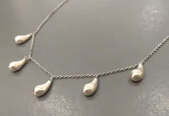 ★NA04148 ヴィンテージ！希少！ TIFFANY＆Co. ティファニー ティアドロップ 5P ネックレス エルサペレッティ シルバー 925 13g
