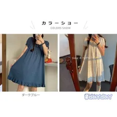 パジャマワンピース レディース ワンピース ショートワンピース ショート丈 半袖 ボリュームスリーブ パフスリーブ フリル リボン付き 薄手 夏新作