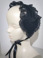 黒ベルベットのハートヘッドドレス