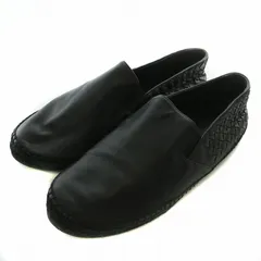 ボッテガヴェネタ BOTTEGA VENETA スリッポン ローファー レザー エスパドリーユ ラウンドトゥ イントレチャート 43 28cm 黒 ブラック /XZ ■GY17