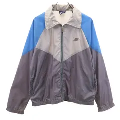 NIKE ナイキ 80s 紺タグ ヴィンテージ トラックジャケット M グレー ウィンドブレーカー メンズ 古着