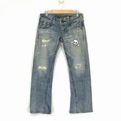 RARE！タグ付き新古品★エドウィン/EDWIN 益若つばさ＆梅田直樹/梅つば★スカル/デニムパンツ/ダメージジーンズ【レディースS】◆BF884<sale>