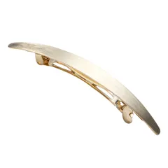 【E：ゴールド × ワンサイズ】[Cream dot. クリームドット公式] ヘアアクセサリー レディース 8タイプ バレッタ ヘアクリップ 大きめ メタル セミマット ヘアライン加工 太め オーバル アーチ 光沢感 大人 上品 エレガント シンプル