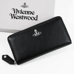 Vivienne Westwood ヴィヴィアンウエストウッド 財布 ウォレット RE-VEGAN GRAIN ラウンドファスナー長財布 51050023U S000D レディース ブラック ラウンドジップ レザー