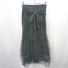 ◇ ⊂ アプレジュール スパンコール ロング フレア スパンコールシアースカート サイズF ブラック系 レディース E  【1508060027764】のサムネイル