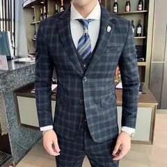 ビジネススーツ スーツ メンズ 3点セット 上下 チェック柄 ドレススーツ スリーピース ビジネス 小さい 大きい 大きめ s m 春 夏 秋 冬 インナー ウエスト調整 上着 おしゃれ 大きいサイズ チェック 結婚式 スリム セットアップ ダークグレー