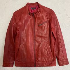 【MICHEL KLEIN HOMME】ミッシェルクランオム　希少カラーレザー　ワインレッド　ゴートスキン　レザージャケット　レザーライダース　本革　サイズ48 サイズL