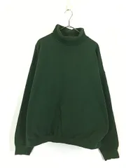 古着 90s USA製 Tultex 無地 ソリッド オーセンティック ウェイト タートルネック スウェット トレーナー グリーン XL 