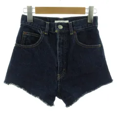 マウジー moussy パンツ デニム ショートパンツ 裾カットオフ インディゴ ブルー 青 0