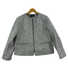 SHIPS シップス  ミックス糸 ノーカラージャケット size40/ネイビー系