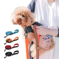新品 PetGround 犬 リード 可愛い ソフトリード 柔らかい おしゃれ 軽い 反射素材 ペット用品 メッシュ 小型犬 中型犬 大型犬 (オレンジ M)