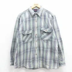 XL/古着 ダコタ 長袖 ヘビー フランネル シャツ メンズ 90s 濃緑他 グリーン チェック 25sep05 中古 トップス