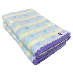 [신속 발송] 이마 바리 (Imabari) 타월 브랜드 쁘띠 목욕 타올 60 × 120cm 블루 2 장 세트 면 100 % 얇은 흡수 속건 평상시 사용 국산 일본제