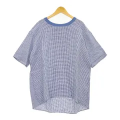 maillot マイヨ Tシャツ ブラウス ギンガムチェック Gingham linen back tuck shirt-Tee レディース サイズ1 ブルー系 トップス IL16309■