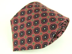 アクアスキュータム ブランドネクタイ 総柄 シルク 英国製 メンズ ワインレッド Aquascutum 【中古】