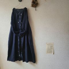 ハンドメイド　ミナペルホネン　格子柄choucho切り替えワンピース