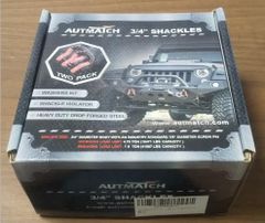 AUTMATCH Dリング シャックル 3/4" (2個セット) 破断強度約19トン 7/8"スクリューピン シャックルアイソレーター ワッシャー付き 牽引ストラップ ウィンチ  1.90cm（3/4インチ）シャックル サーモンピンク/ブラック