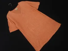 green label relaxing グリーンレーベルリラクシング ユナイテッドアローズ 綿麻 Vネック サマー ニット セーター sizeM/オレンジ ■◆ メンズ