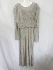 ◇ Θ mystic ミスティック アンサンブル ニット ワンピース ベスト サイズF グレージュ系 レディース E  【1507230002297】