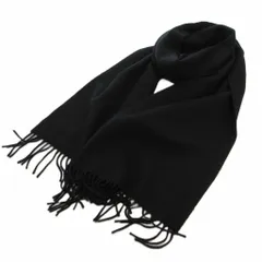 ダンヒル dunhill マフラー ストール カシミヤ フリンジ 黒 ブラック IBO82 /FFのサムネイル