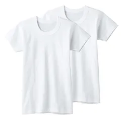 【迅速発送】グンゼ 半袖シャツ 男の子 半袖 シャツ セット組 子供肌着 オールシーズン 年間 綿100 コットン 部屋干し 抗菌 防臭 キッズ ホワイト【2枚組】 NEWモデル 110