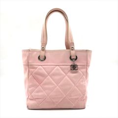 CHANEL シャネル キャンバス パリビアリッツ トート バッグ シルバー金具 ピンク レディース かばん 鞄 k5441