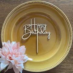 木製　ケーキトッパー　happy birthday