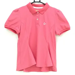 ★特価★【超美品】ビバハート 半袖ポロシャツ ピンク パフスリーブ 裾フレア 胸刺しゅう レディース 40(M) ゴルフウェア VIVA HEART