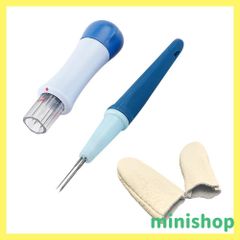 【特価商品】MEDUSHASHA 羊毛フェルト ニードル 7本針+3本針+フィンガーカフ パンチニードル ニードル羊毛 刺繍フェルトニードル 手芸 初心者入門キット DIY用 クラフト