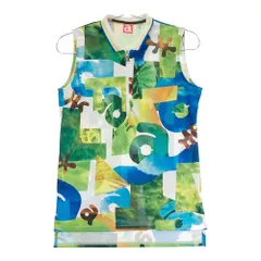 サイズ：36 ARCHIVIO アルチビオ ; ハーフジップ ノースリーブポロシャツ 総柄 ホワイト系 [240101534670] ゴルフウェア レディース ストスト