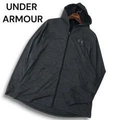UNDER ARMOUR アンダーアーマー HEATGEAR★ ロゴ 杢調 メランジ ジップ フーディー パーカー Sz.L メンズ 黒 トレーニング