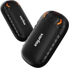 Varlea 磁気式・驚きの40時間連続使用。充電式カイロ 10000mAh ２秒急速発熱 3段階温度調節 コンパクト 電子カイロ 電気かいろ 携帯カイロ 超軽量 寒さ対策 電気カイロ エコ あんか(ブラック,  ブラック)