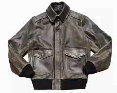 秋冬 新品　A2 茶芯牛革　レトロ　本革 上品　メンズライダースジャケット 革ジャン Ｓ～5XL