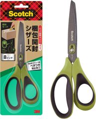 L017	ハサミ【カッター機能付き】1本2役　3M　スコッチ　ハサミ　梱包開封シザーズ　ベタつき防止加工　1488NS-J　グリーン　はさみ　シリコンコート　長さ：27cmx幅：11cm　刃渡り81mm　家庭　オフィース　作業	8887862961579