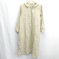 ◇ ⊇ SM2 サマンサ モスモス リネン100% 長袖 ロング ワンピース サイズM カーキ系 レディース E  【1412260042895】