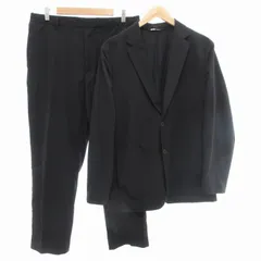 ユニクロ UNIQLO ×セオリー Theory スーツ セットアップ 感動ジャケット 感動イージーパンツ シングル 2B センターベント L 黒 ブラック 311-446917 321-444609  /GV ■MA