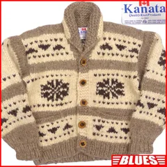 カウチン セーター kanata ニット XL カナダ製 カナタ 茶 ベージュ 雪柄 ノルディック カウチンセーターサイズXL一覧←SEULB屋着古← JJ311のサムネイル